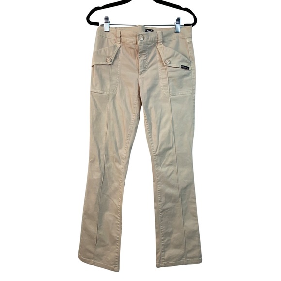 Dolce & Gabbana Vintage Women’s Blush Mid Rise Pintuck Cotton Pants Size 26/40 - Picture 1 of 14